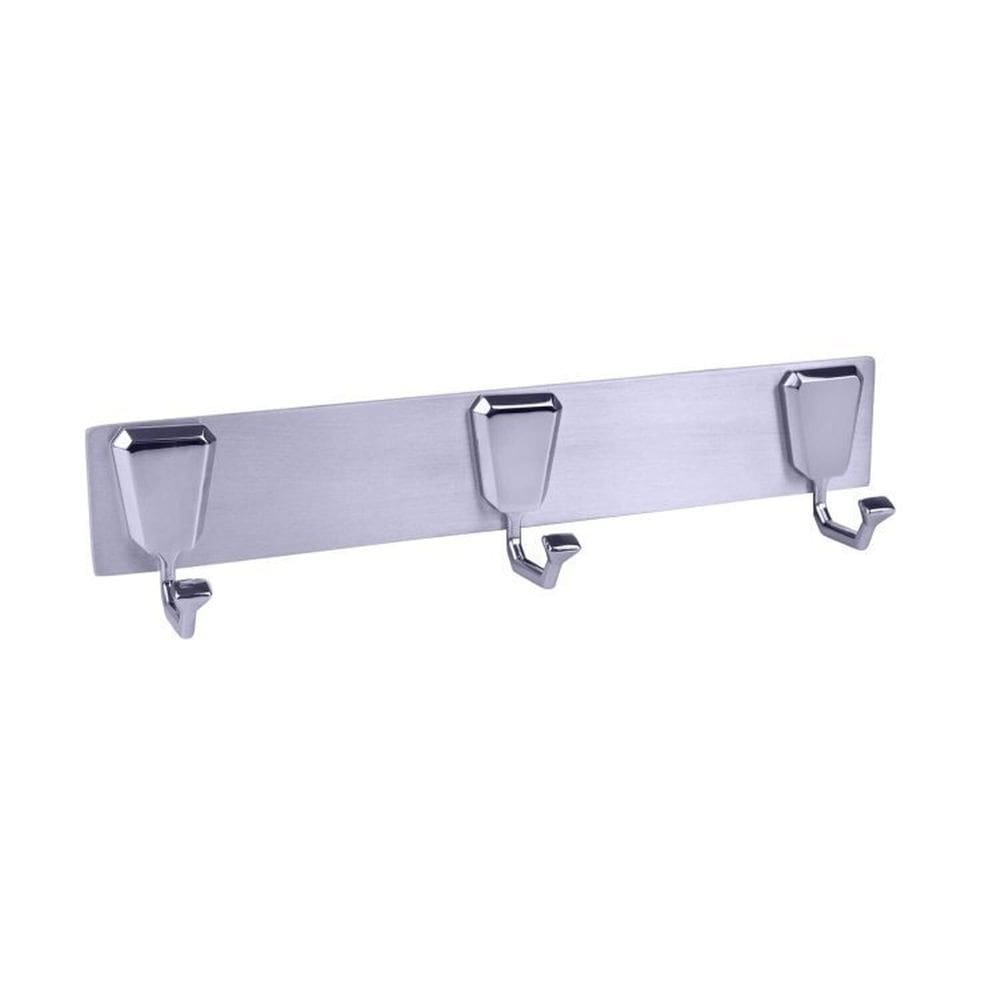 Kit 3 Cabides de Parede 3 Ganchos Escovado com Verniz Premium Pr4290 Ducon Metais Cromado