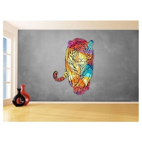 Papel De Parede 3D Animais Pop Art Tigre Felino 3,5M Pxa139
