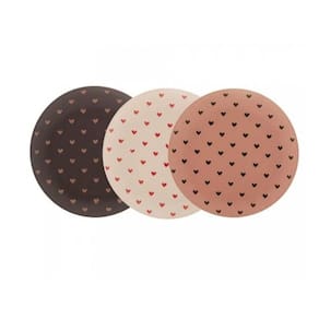 Conjunto 6 Pratos de Cerâmica Coração Coloridos 19,5cm - Wolff