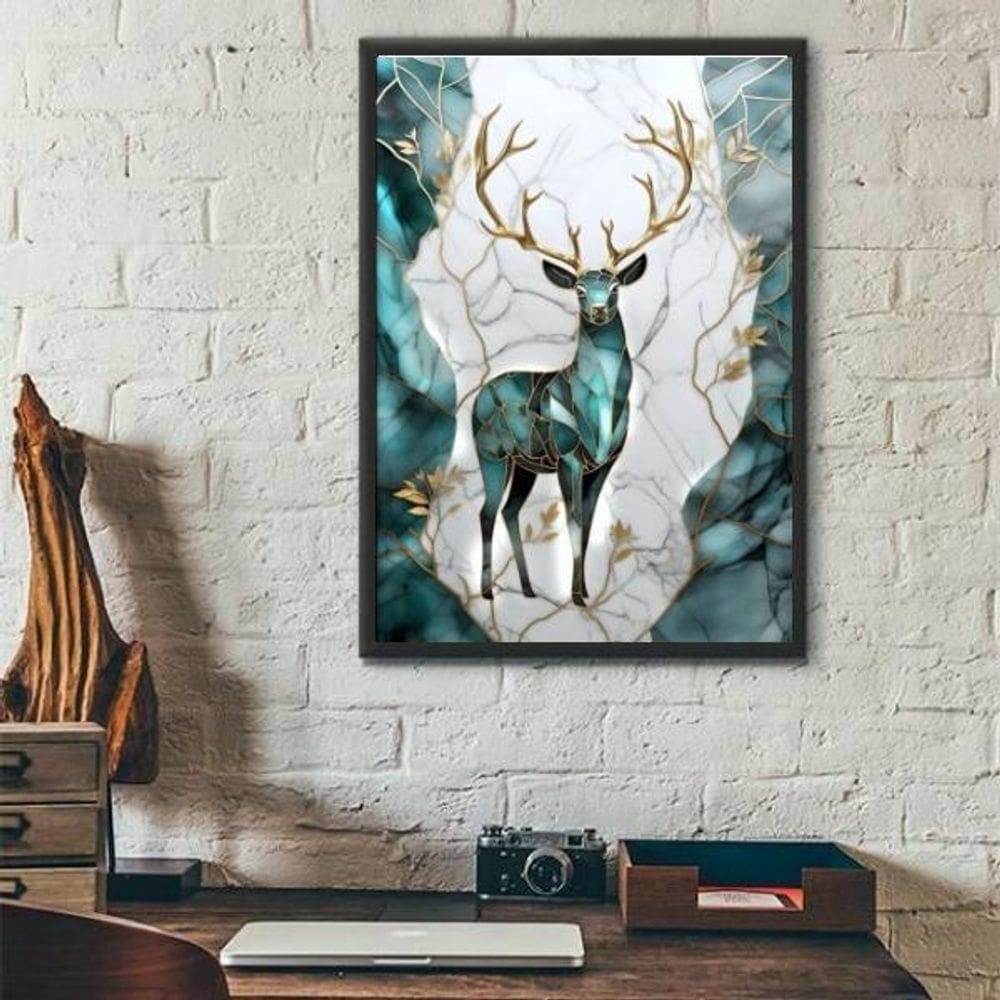 Quadro Decorativo Arte Cervo 33X24Cm