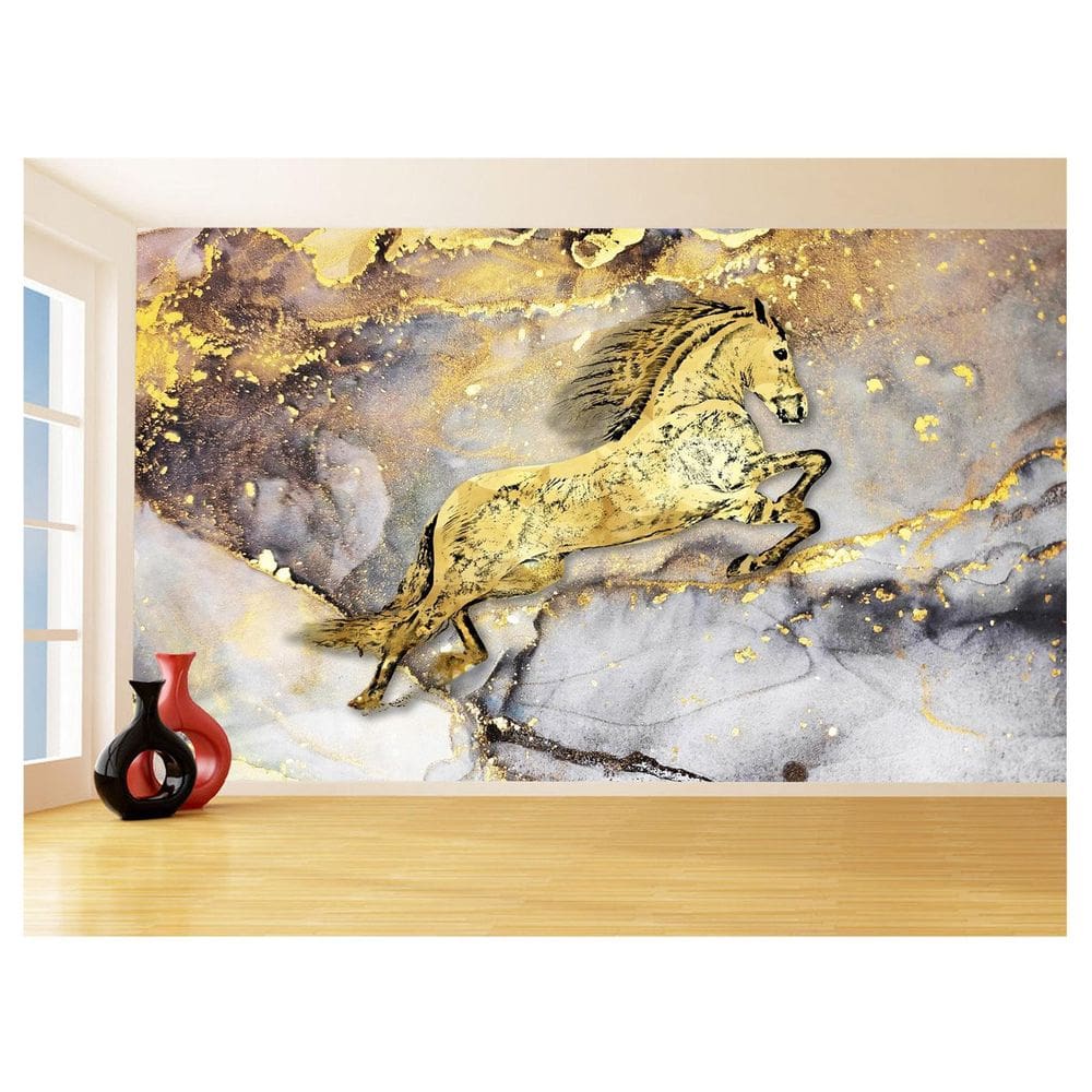 Papel De Parede 3D Animais Pop Art Cavalo Cores 3,5M Pxa310