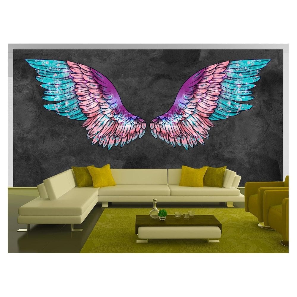 Papel De Parede 3D Arte Asas Selfie Insta Cores 3,5M Tra413