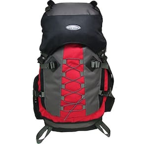 Mochila Cargueira 60L 6103 Vermelho | Compartimento com Cordão e Zíper | Alças Acolchoadas | Bolsos Laterais e Frontais