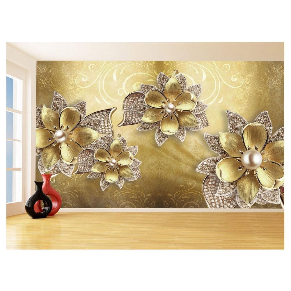 Papel De Parede 3D Floral Textura Sala Flores 3,5M Xfl328
