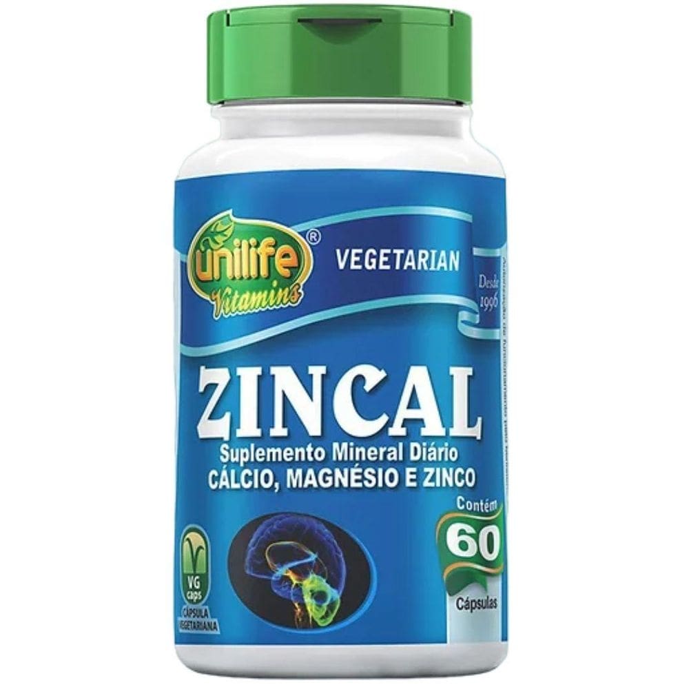 Zincal Cálcio, Magnésio, Zinco 60 Cápsulas