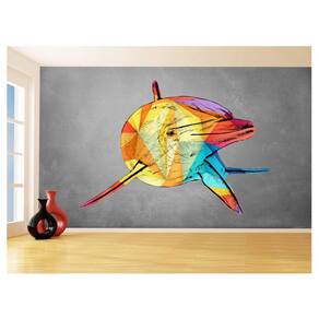 Papel De Parede 3D Animais Pop Art Golfinho Cor 3,5M Pxa293