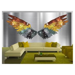 Papel De Parede 3D Arte Asas Selfie Insta Cores 3,5M Tra219