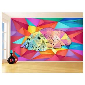 Papel De Parede 3D Animais Pop Art Cachorro Pet 3,5M Pxa239