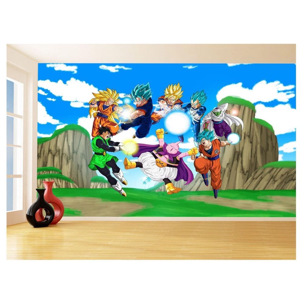 Papel De Parede Dragon Ball Goku Vegeta Anime 3,5M Dbz483
