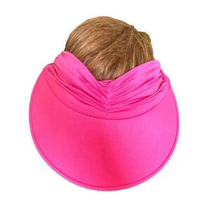 Chapeu Viseira Turbante Rosa Proteção Sol Praia Piscina-2Un