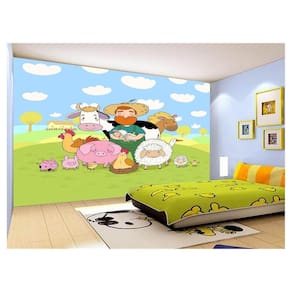 Papel De Parede 3D Infantil Fazendinha Animais 3,5M Azs347