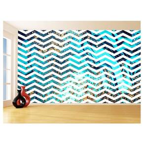 Papel De Parede 3D Sala Chevron Zig Zag Listras 3,5M Zig99