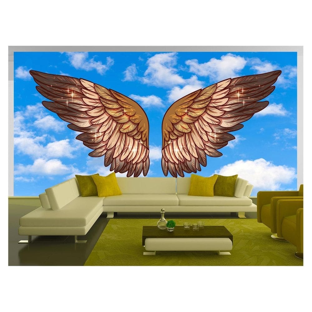 Papel De Parede 3D Arte Asas Selfie Insta Cores 3,5M Tra345