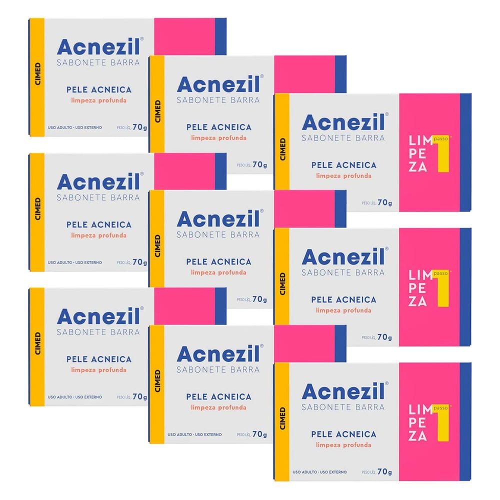 Kit c/9 und Acnezil Sabonete em Barra 70g Pele Acneica