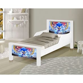 Mini Cama Montessoriana Infantil Adesivada Sonic