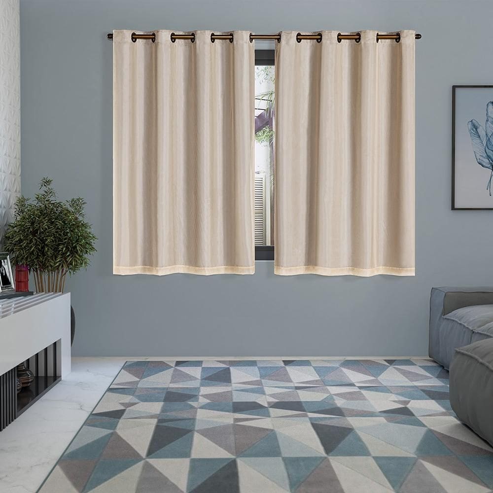 Cortina Blackout Voil 2,00 X 1,40 Sala Quarto Blecaute Avelã