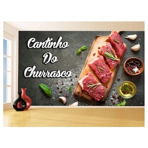 Papel De Parede Alimentos Carne Churrasco Bife 3,5M Al303