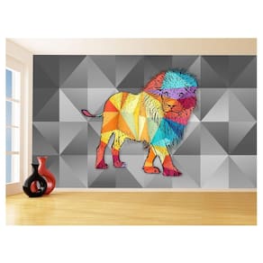 Papel De Parede Animais Pop Art Leão Rei Selva 3,5M Pxa57