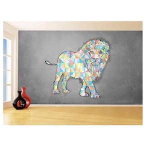 Papel De Parede Animais Pop Art Leão Rei Selva 3,5M Pxa48