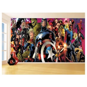 Papel De Parede 3D Heróis Vingadores Arte Hq 3,5M Nhma303