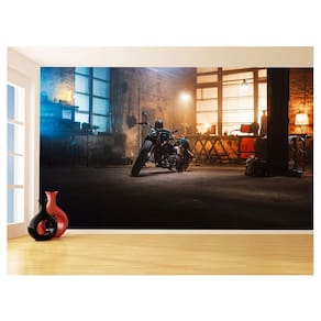 Papel De Parede 3D Moto Custom Chopper Viagem 3,5M Bkm114