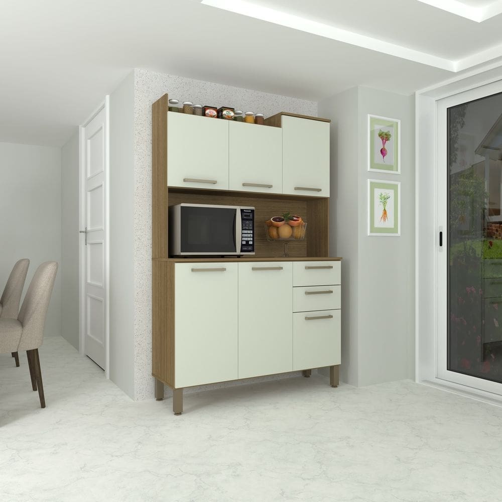 Cozinha Compacta 351 -6 Portas-2 Gv Avela/Arenas- Moderno E Sofisticado-Luciane