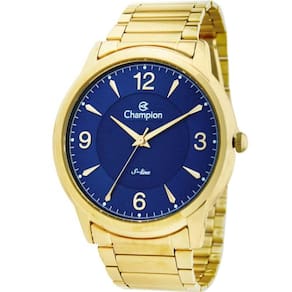 Relógio Masculino Champion Dourado Azul Lançamento