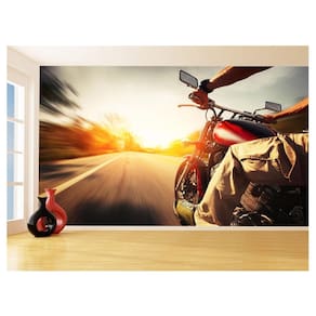 Papel De Parede 3D Moto Esporte Viagem Estrada 3,5M Bkm100