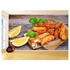 Papel De Parede Alimentos Peixe Empanado Frito 3,5M Al332