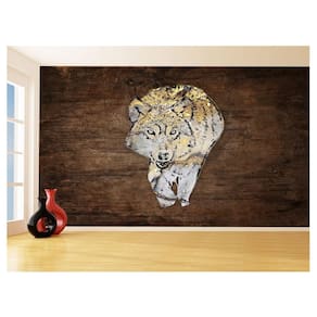 Papel De Parede Animais Pop Art Lobo Colorido 3,5M Pxa622