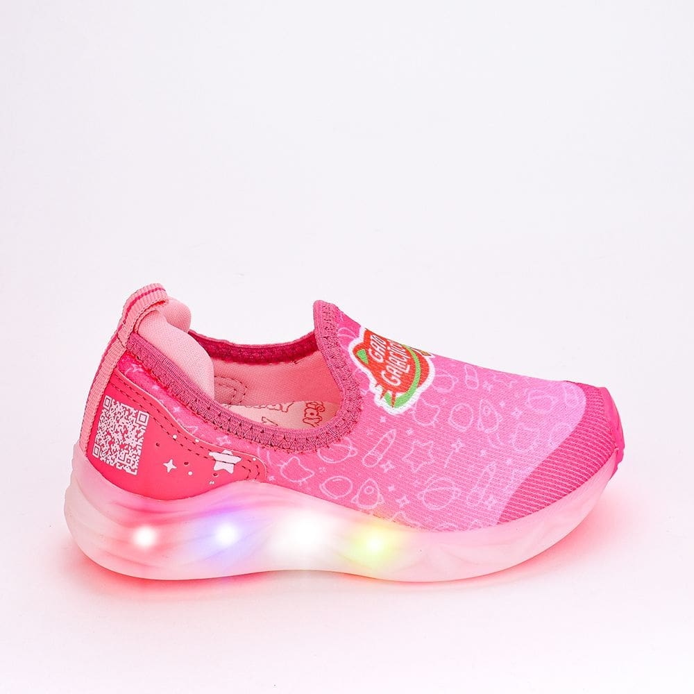 Tênis Infantil Led Kidy Light Fun Gato Galactico Rosa