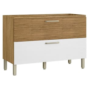 Balcão de Pia Ametista 1 Porta Basculante 1 Gaveta 120 cm Freijó Supremo Ripado - Kits Paraná