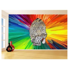 Papel De Parede 3D Animais Pop Art Onça Pintada 3,5M Pxa77