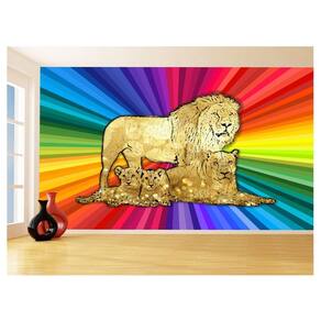 Papel De Parede Animais Pop Art Familia Leões 3,5M Pxa411