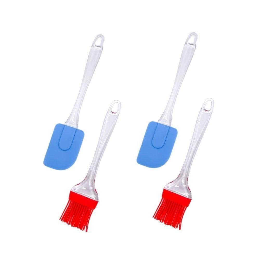 Conjunto De Espátula e Pincel De Silicone Para Cozinha Confeitaria Antiaderente Kit 30 Unidades