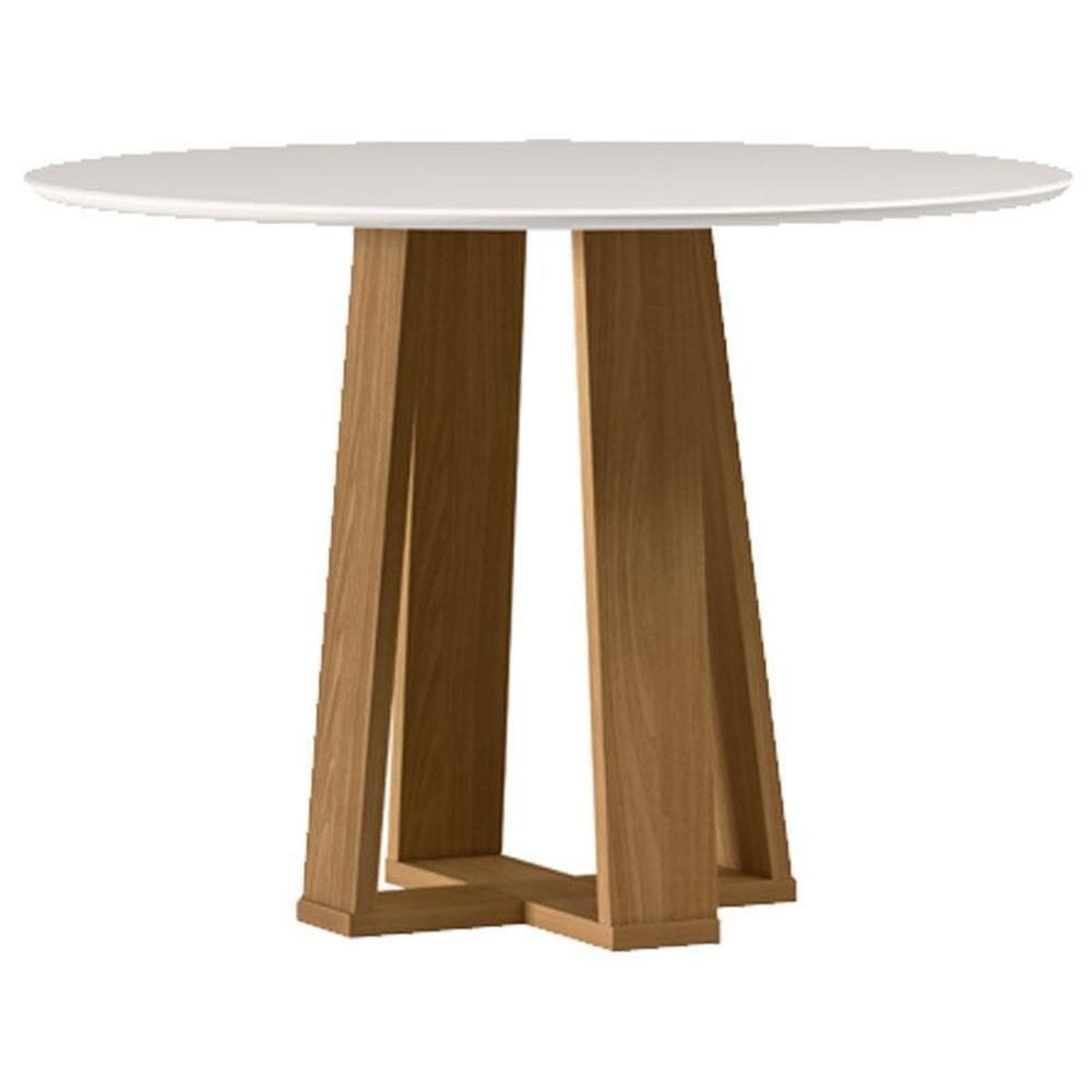 Mesa de Jantar 100x100 cm Isabela com Vidro Ype Off White – New Ceval