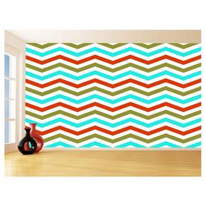 Papel De Parede 3D Sala Chevron Zig Zag Listras 3,5M Zig19