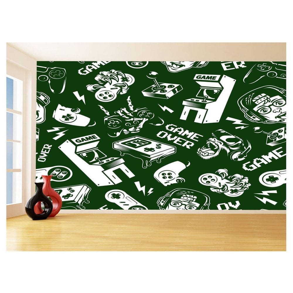 Papel De Parede 3D Infantil Controle Game Jogo 3,5M Azs336
