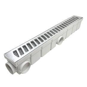 Ralo Aluminio com Cocho de Plastico Branco 6cmx 50cm