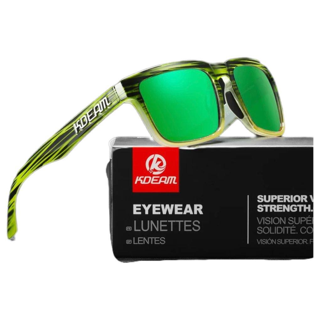 Óculos De Sol Esportivo Polarizado Kdeam C17 Mirror Green