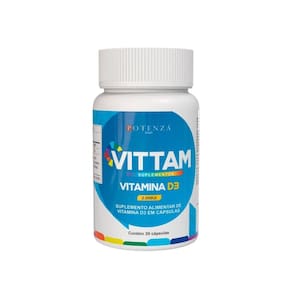 Suplemento Cápsula Vitamina D3 2000ui Vittam s/sabor 30 Caps