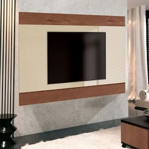 Painel Merlot 1,80   Até 65" Polegadas   Off White/ Naturele