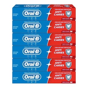 Kit 6 und Creme Dental Oral-B 123 Anticaries 70g