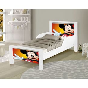Mini Cama Montessoriana Infantil Mouse Adesivada com Colchão