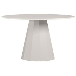 Mesa de Jantar 135x135 cm Isis com Vidro Off White – New Ceval