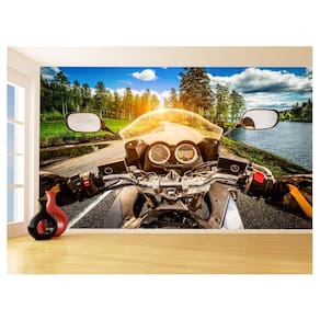 Papel De Parede 3D Moto Esporte Viagem Estrada 3,5M Bkm86