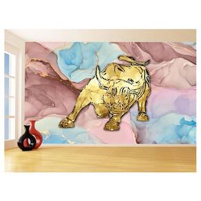 Papel De Parede 3D Animais Pop Art Touro Bull 3,5M Pxa174