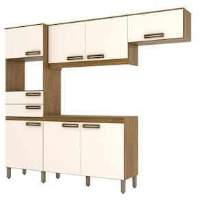 Kit Cozinha Compacta Star 7 Portas Nature Off White – Briz