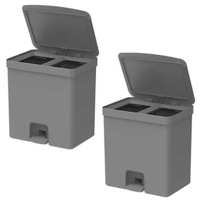 2X Lixeira De Cozinha 35,5Cm X 35,5Cm Ou 20L Com Pedal