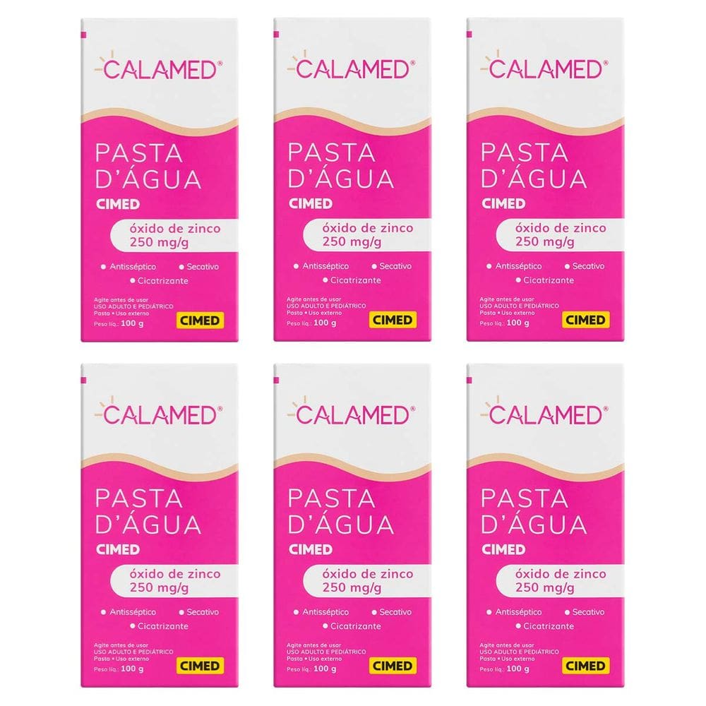 Kit 6 unidades Pasta D`Água 250mg/g Calamed 100g